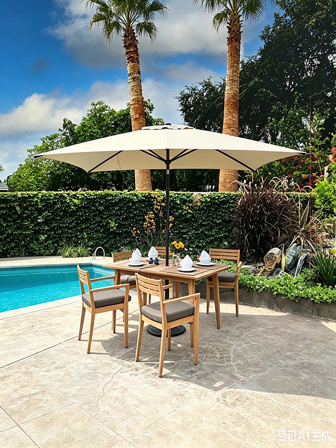 collegiate patio umbrellas 11' Classic Umbrella use crank lift system that allows for smooth opening and closing Mosaic 10 x 6.5 ft