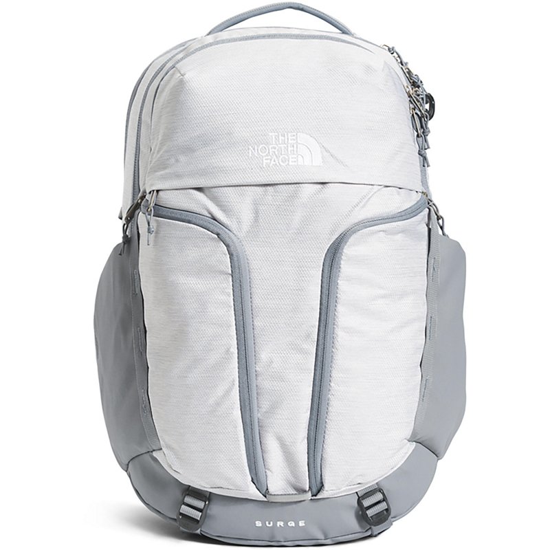 The North Face Women’s Surge Backpack: White Metallic Melange/Mid Grey