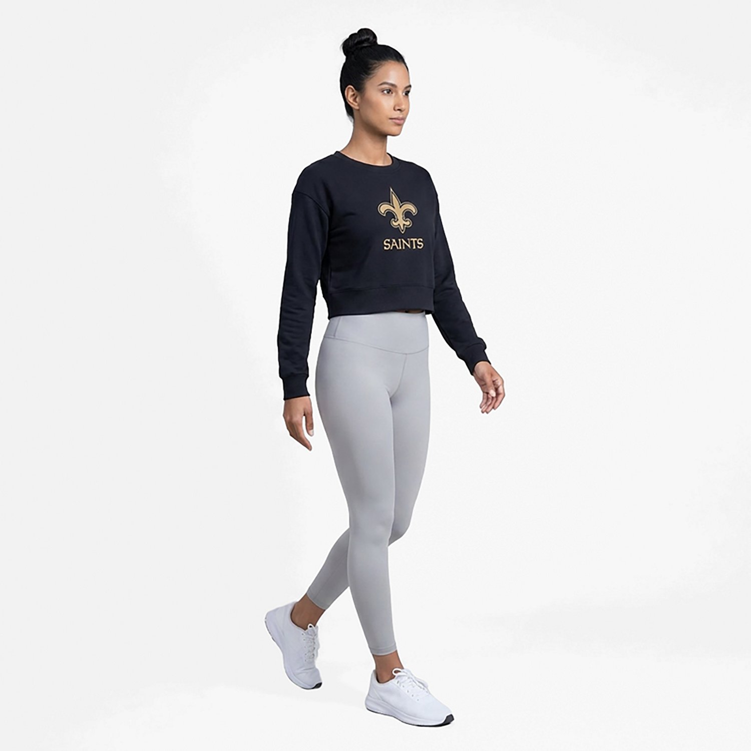 Concepts Sport Women's Saints Darby Long Sleeve Crop Top