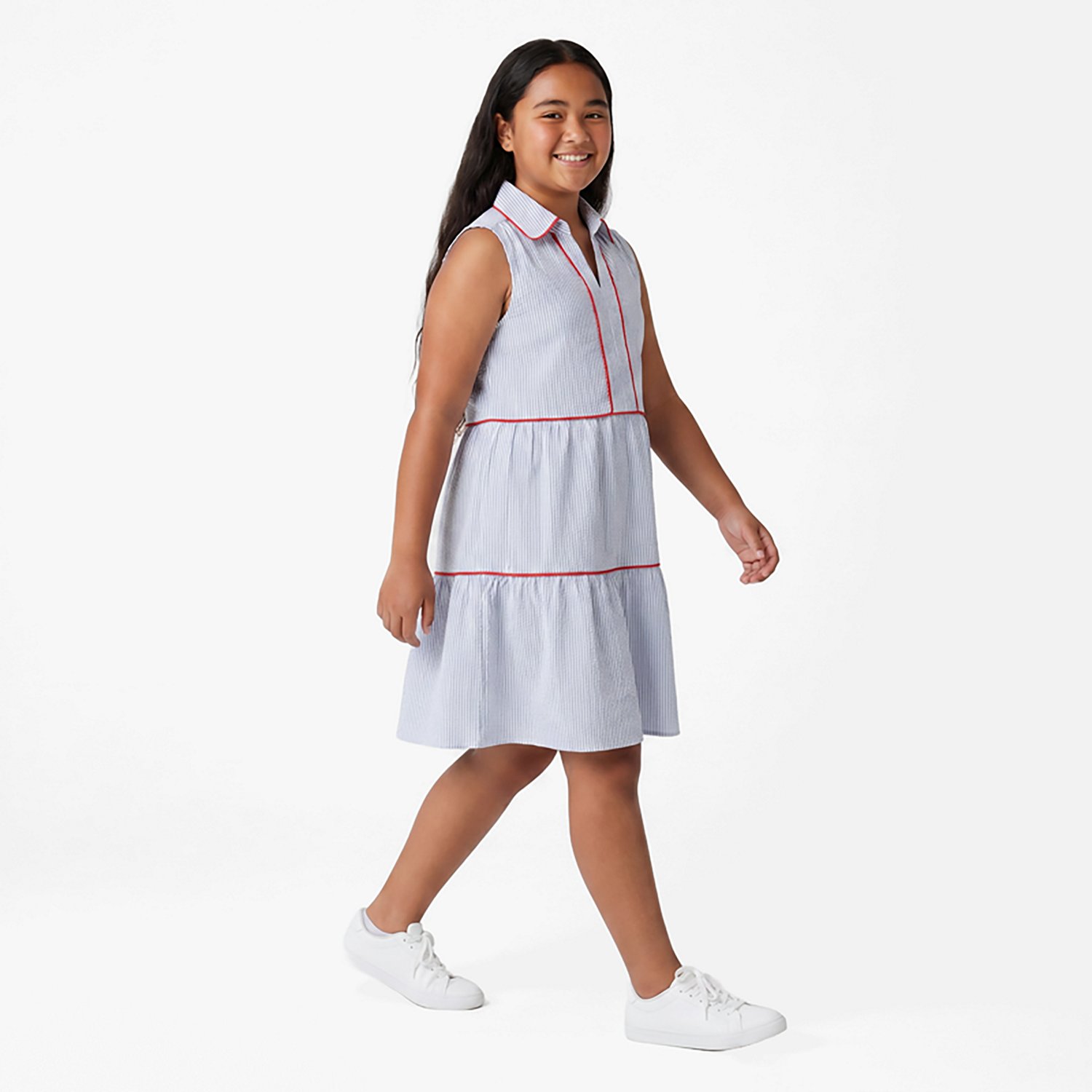 Magellan Outdoors Girls' Southern Summer Americana Seersucker Dress