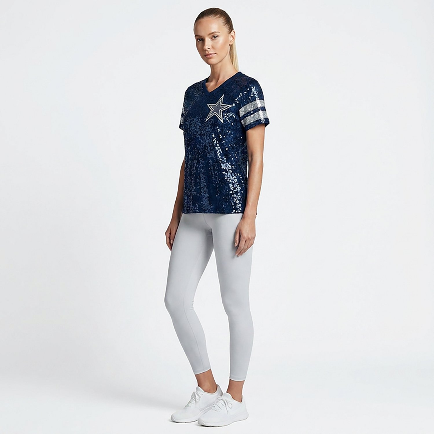 Outerstuff Women's Dallas Cowboys Glam Stripe Sequin Jersey - view number 3