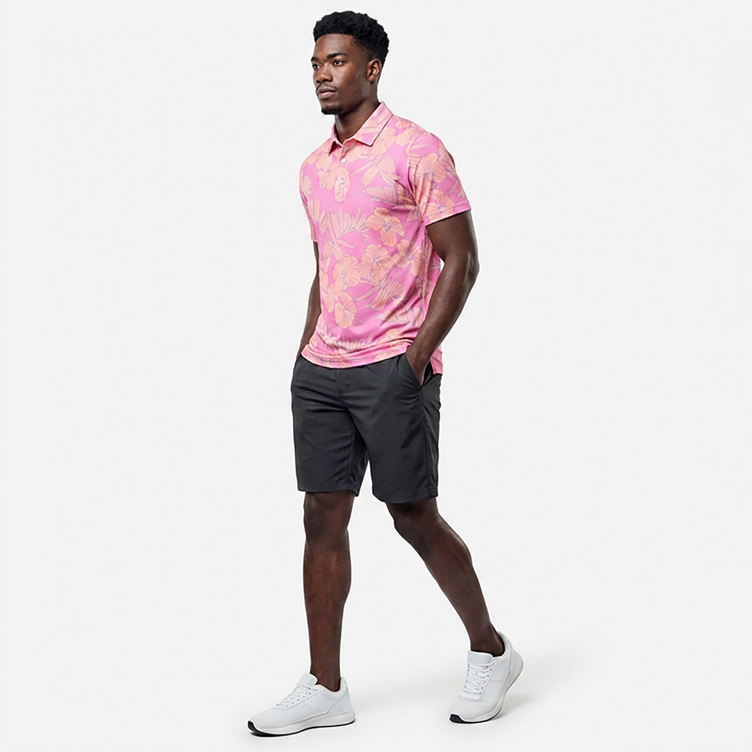 Chubbies Men's The Flamingo Flora Performance Polo Shirt - view number 3
