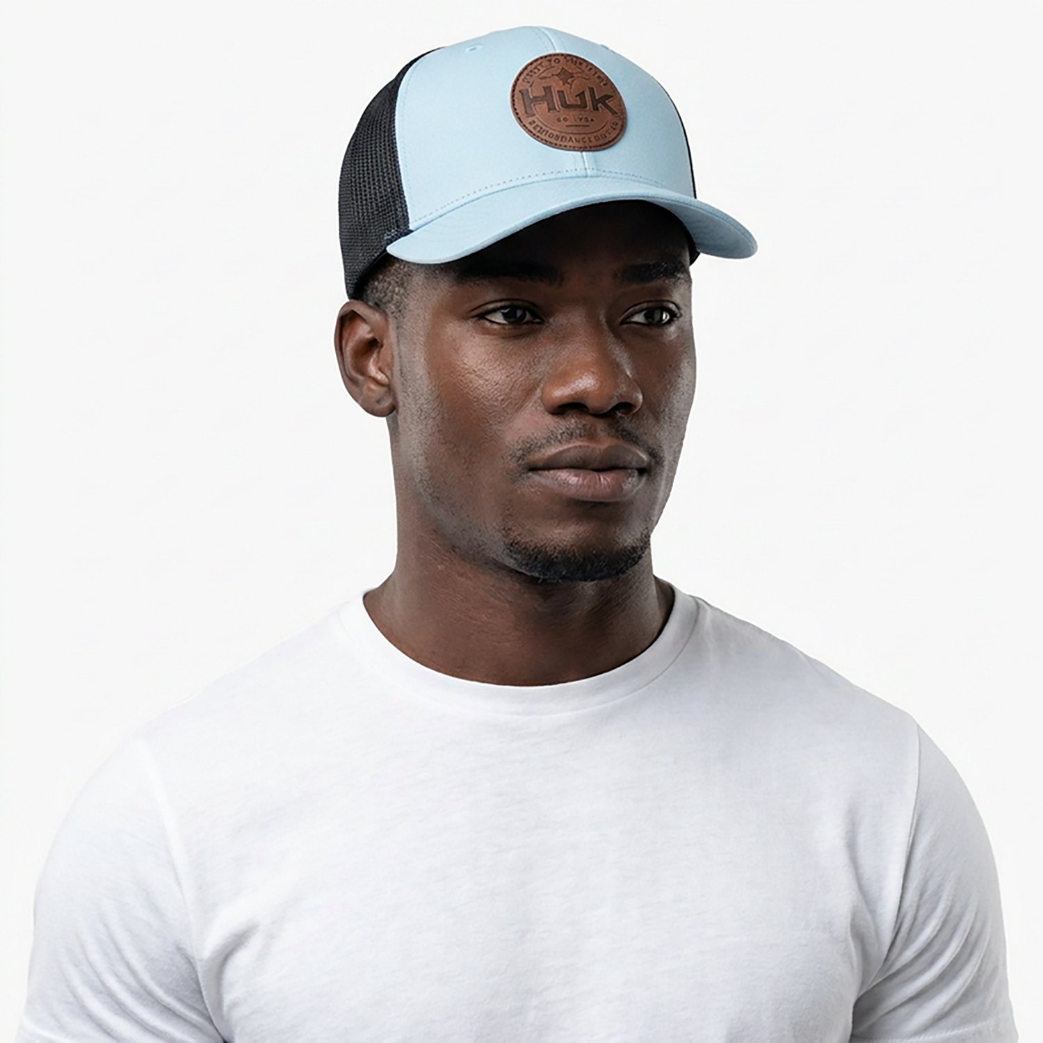 Huk Men's Leath Patch Trucker Cap - view number 3