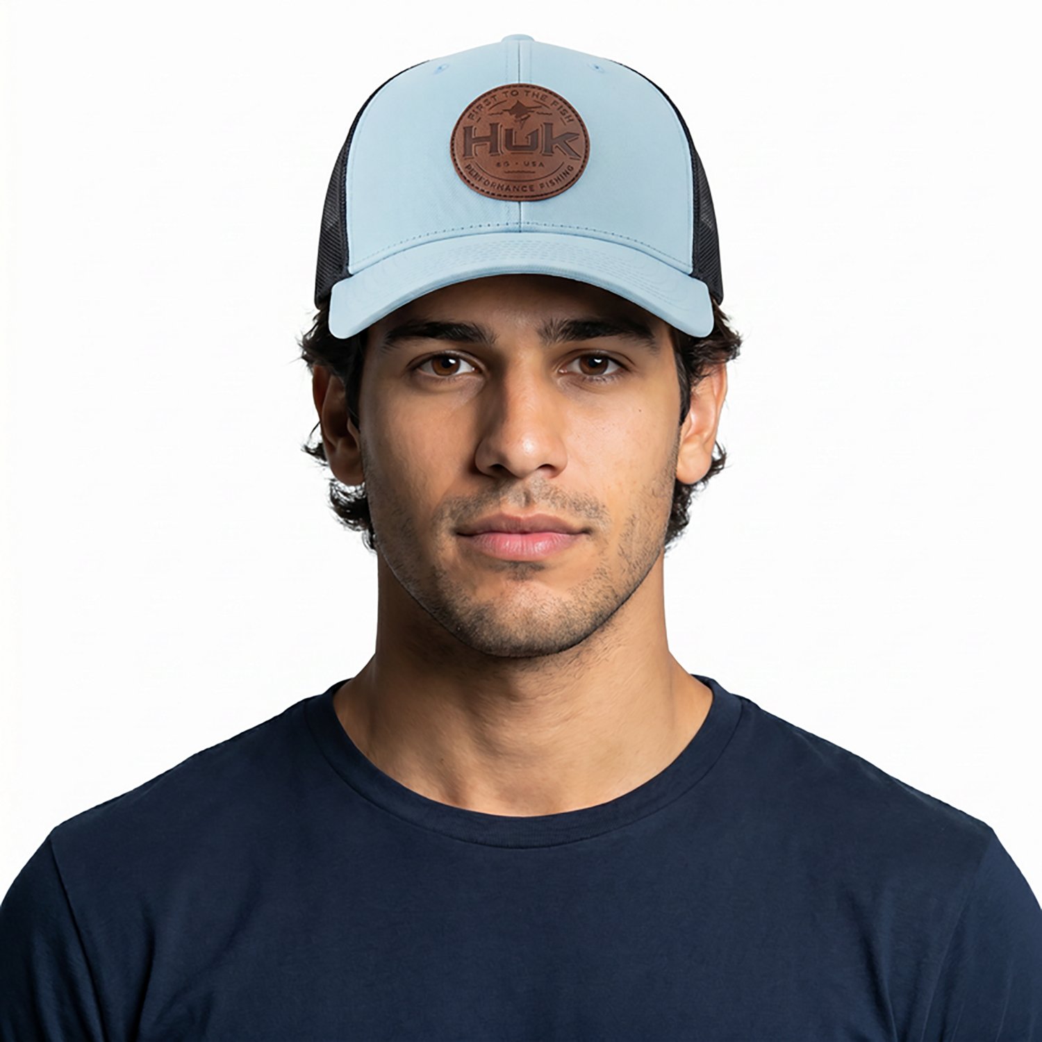 Huk Men's Leath Patch Trucker Cap - view number 4