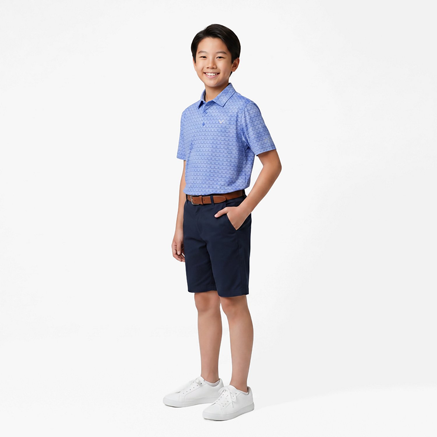 Callaway Boys' Argyle Allover Print Polo Shirt - view number 2