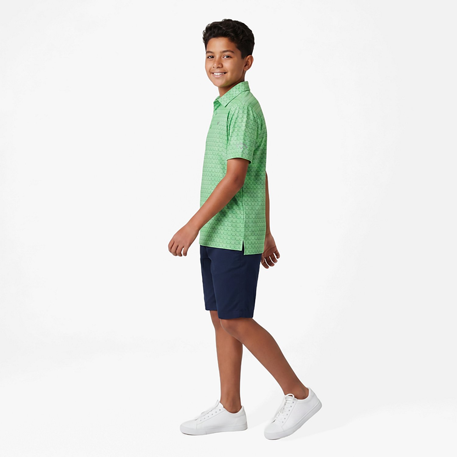 Callaway Boys' Argyle Allover Print Polo Shirt