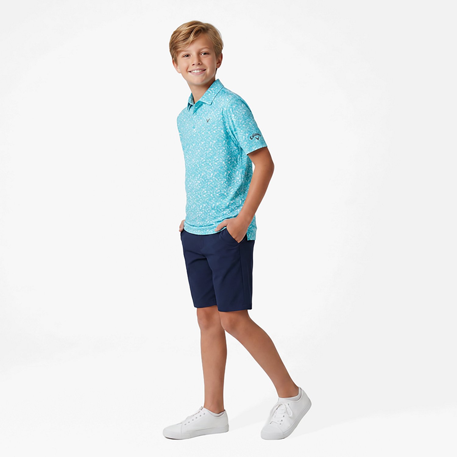 Callaway Boys' Tropical Music Allover Print Polo Shirt - view number 2