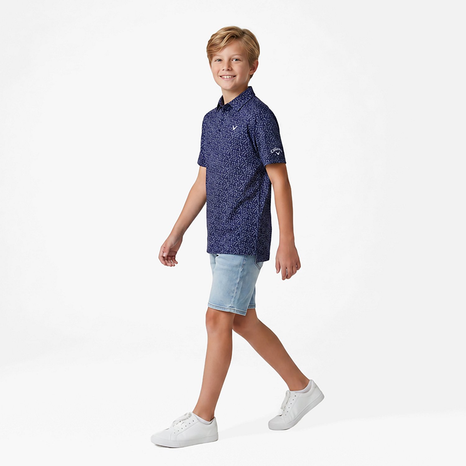 Callaway Boys' Nautical Allover Print Polo Shirt - view number 2