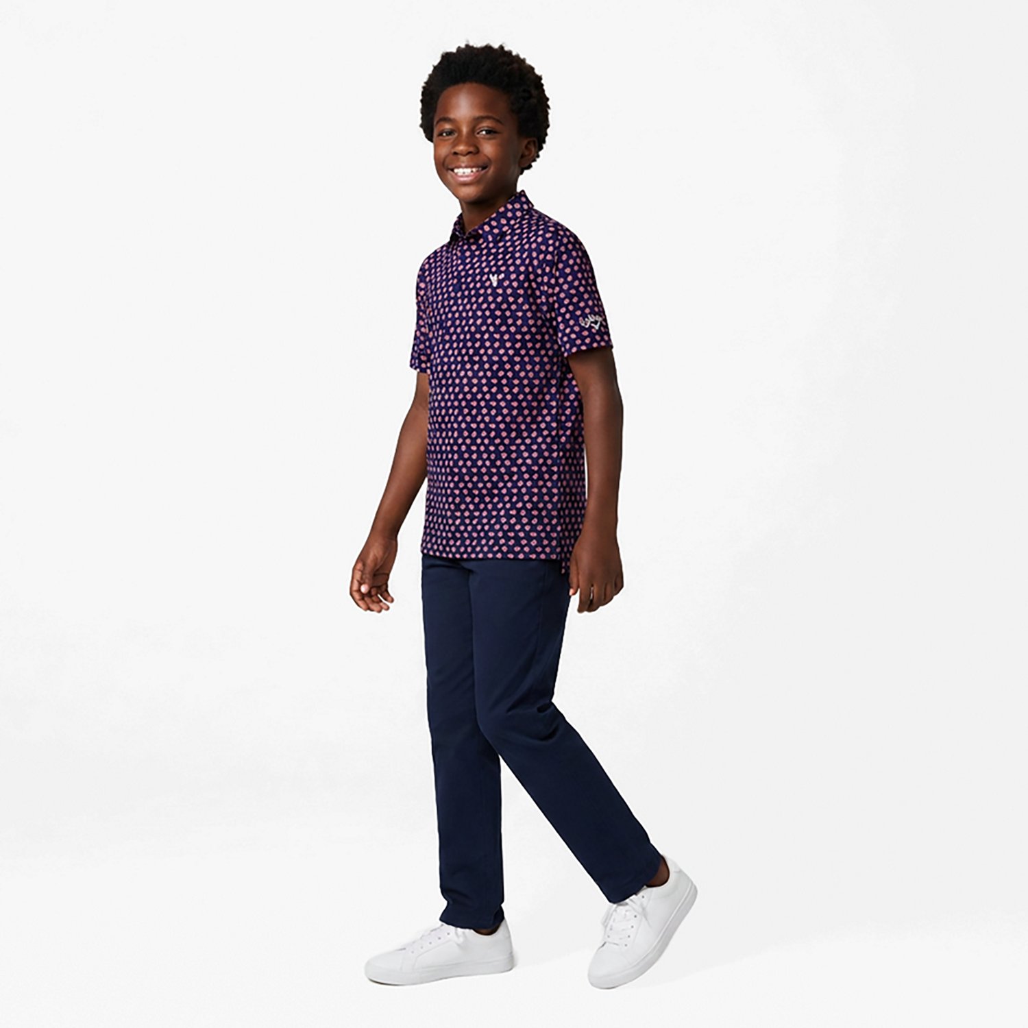 Callaway Boys' Multi-Flag Allover Print Polo Shirt - view number 2