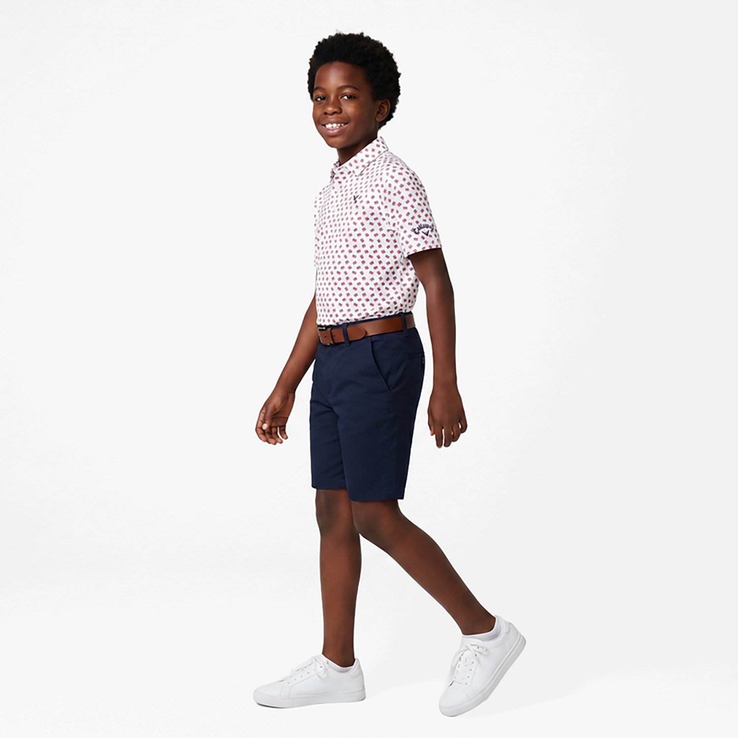 Callaway Boys' Multi-Flag Allover Print Polo Shirt - view number 2