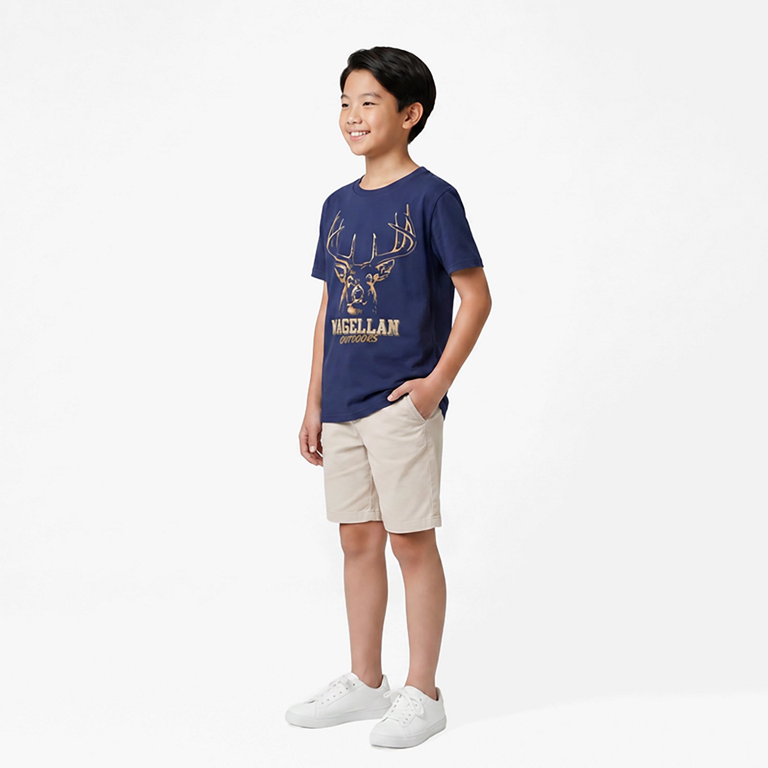 Magellan Outdoors Boys' Big Deer Graphic Print Short Sleeve T-shirt - view number 3