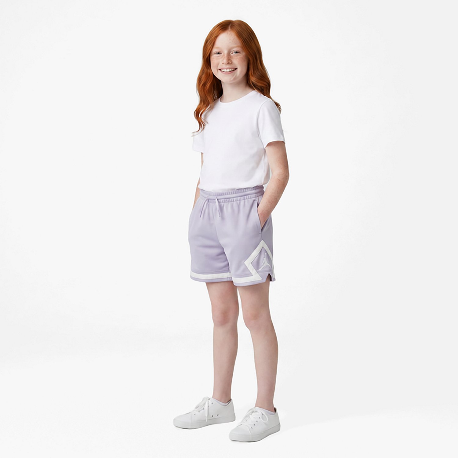 Jordan Girls' Durasheen Diamond Shorts 4 in