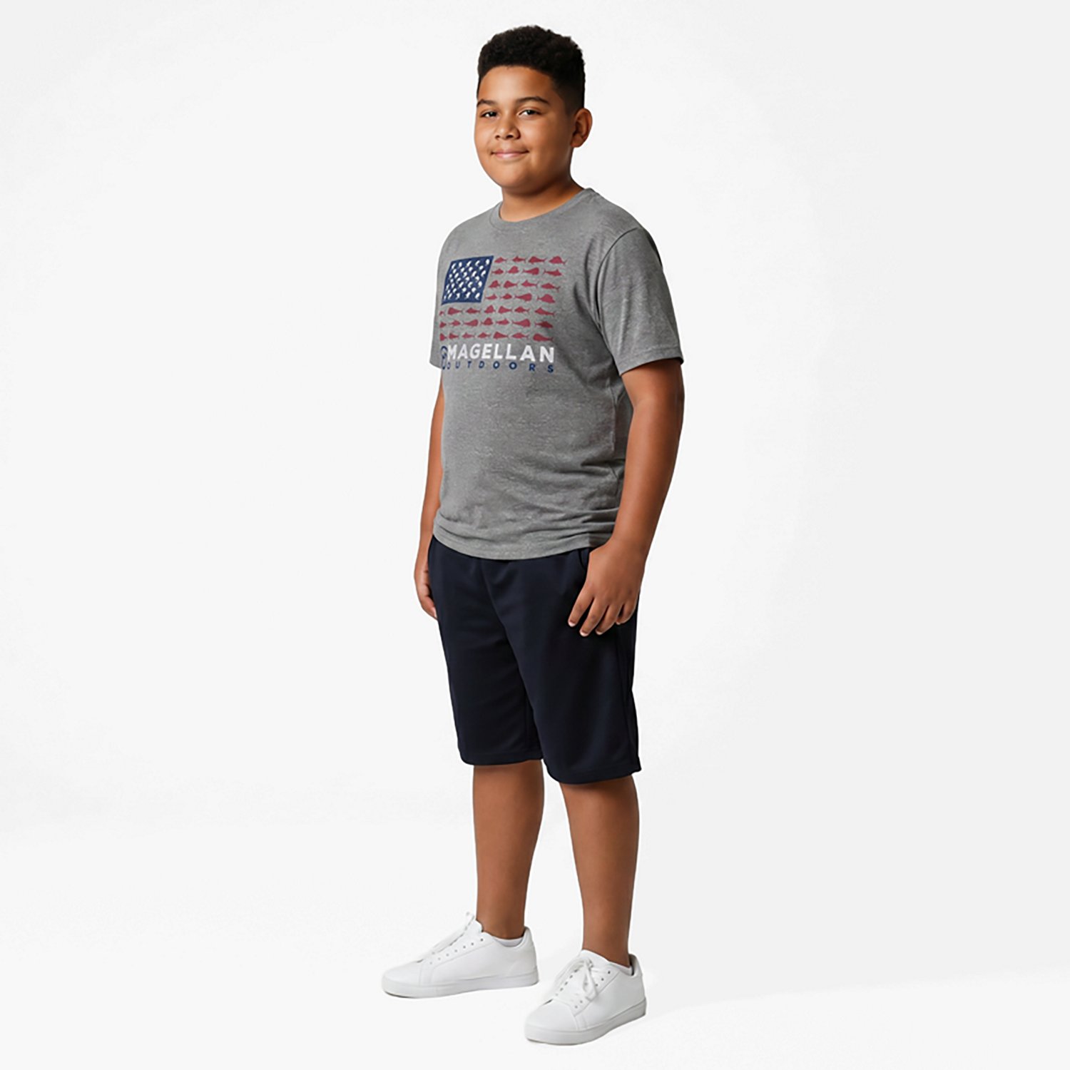 Magellan Outdoors Boys' Fish Flag Graphic T-shirt