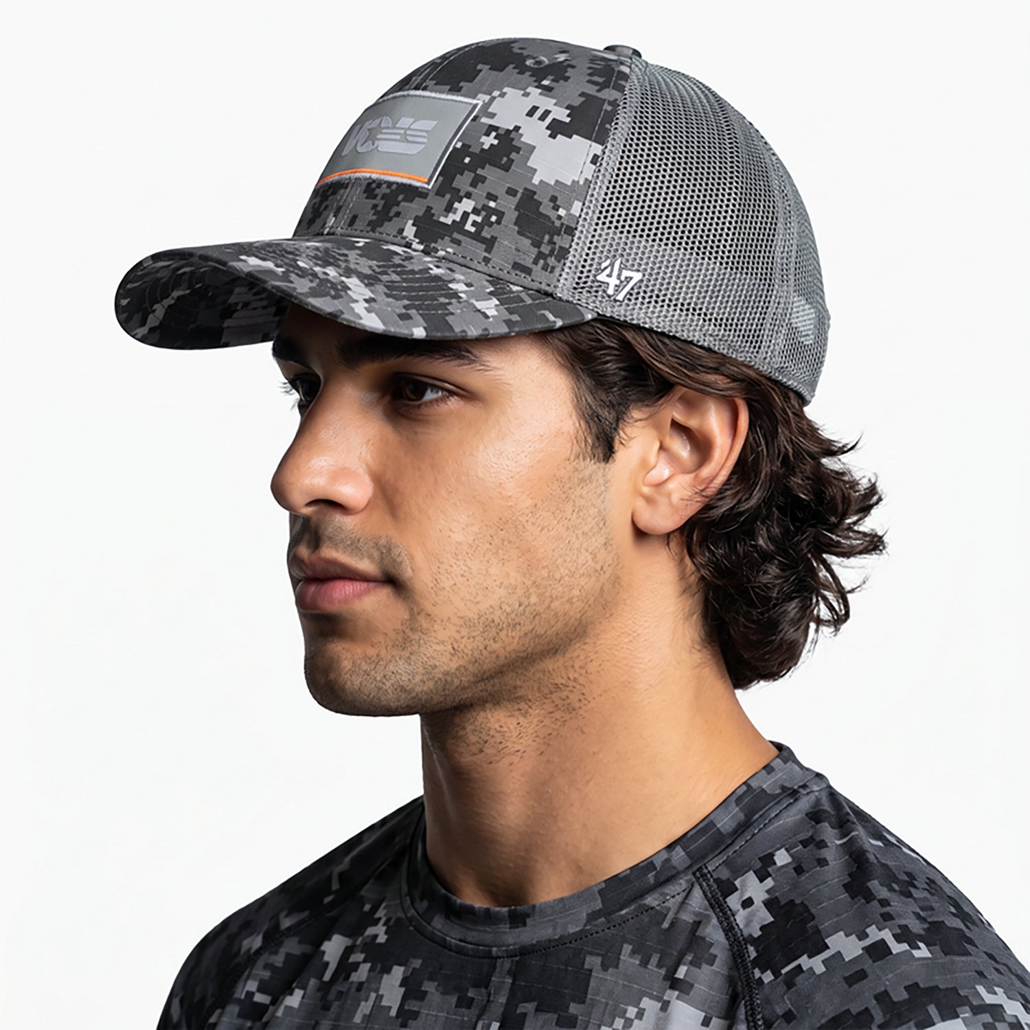 '47 Adults' Tennessee Volunteers Smokey Grey Camo Square Trucker Cap