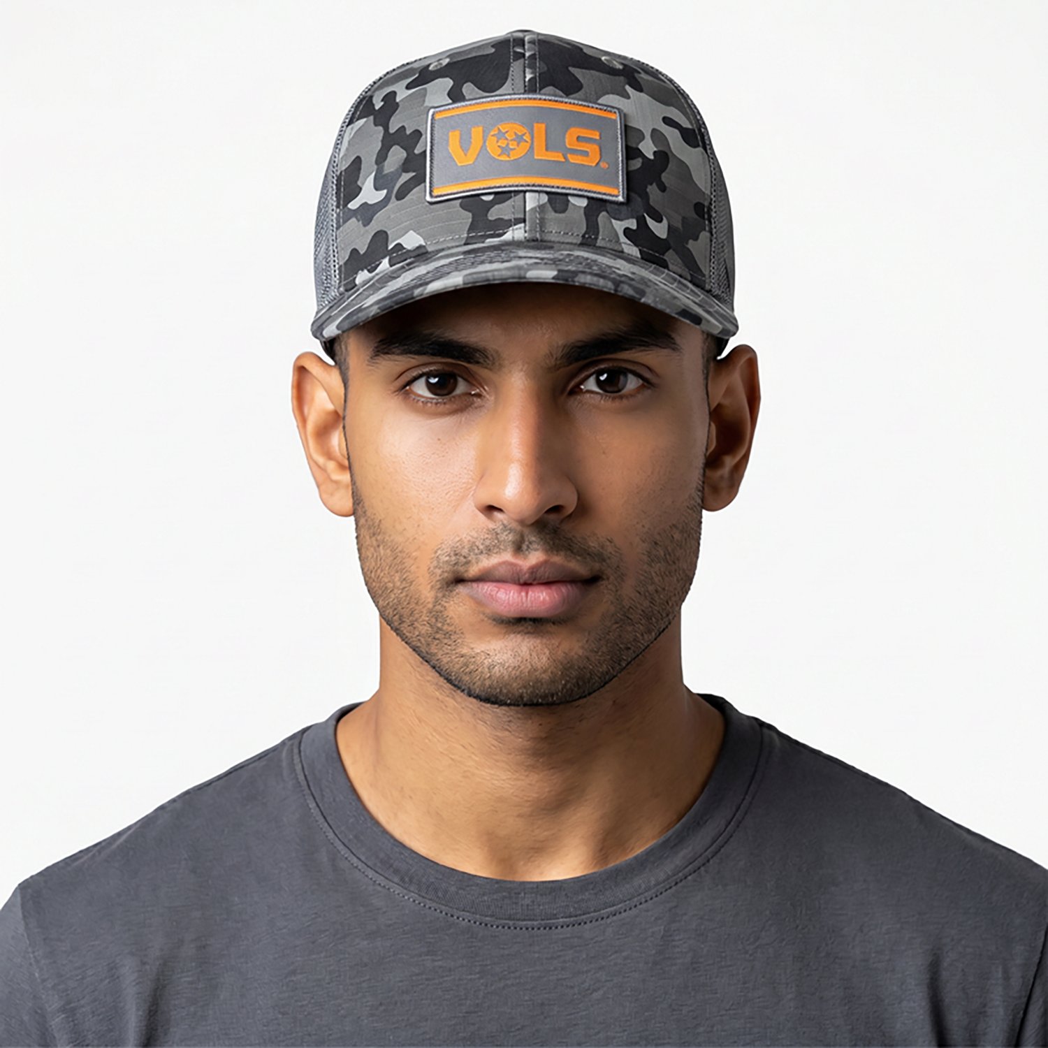 '47 Adults' Tennessee Volunteers Smokey Grey Camo Square Trucker Cap