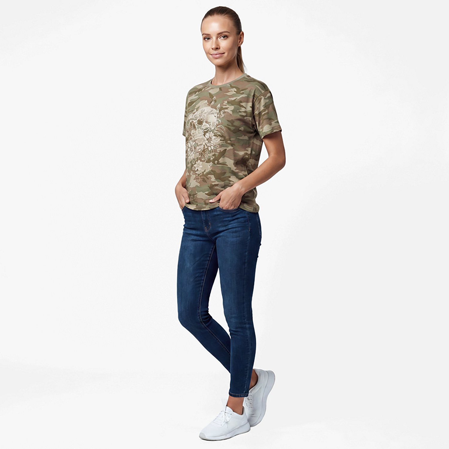 Live Outside the Limits Women's Mushroom Skull Oversized Graphic T-shirt - view number 2