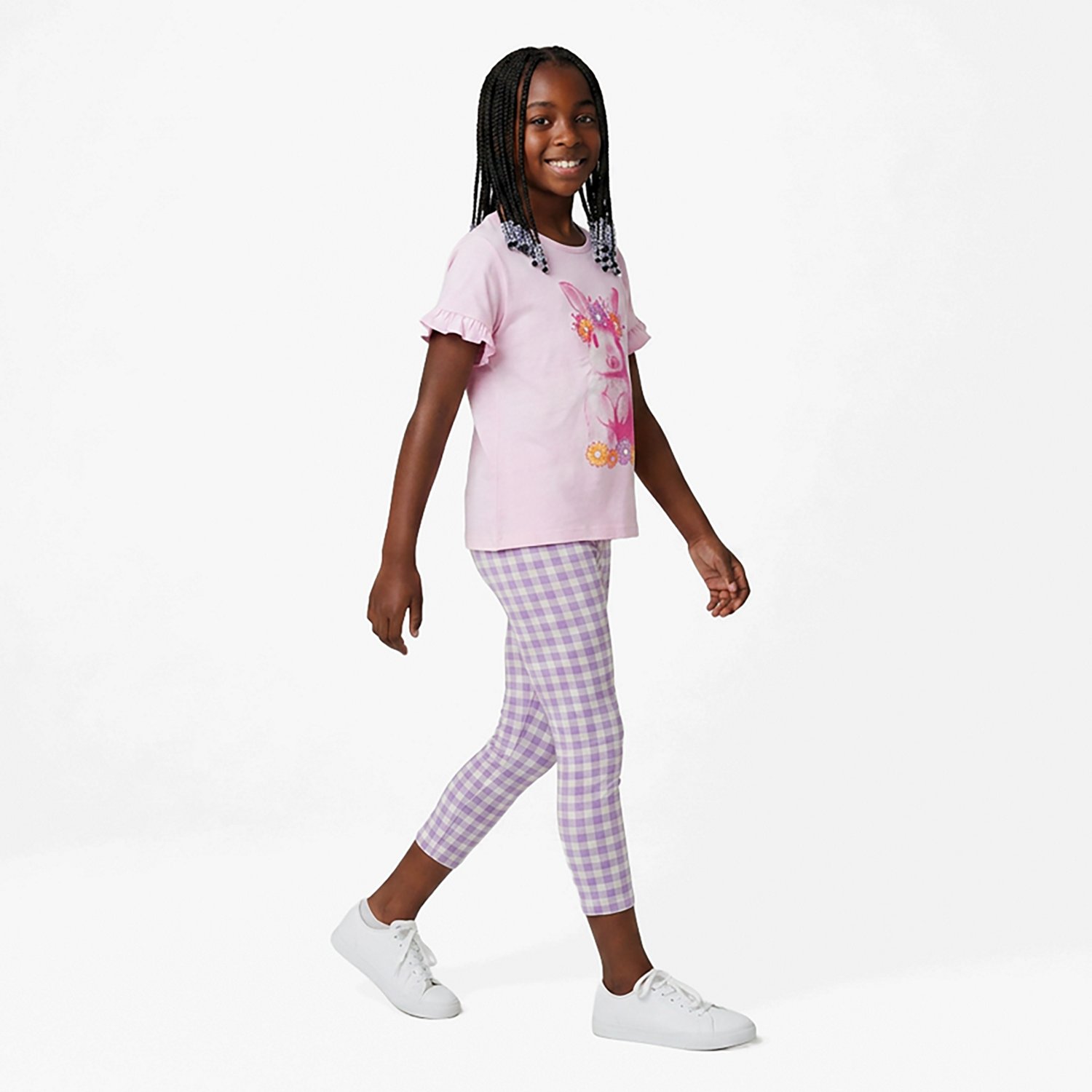 BCG Girls' 4-6X Comfortable Bunny Top Capri Pants Set - view number 2