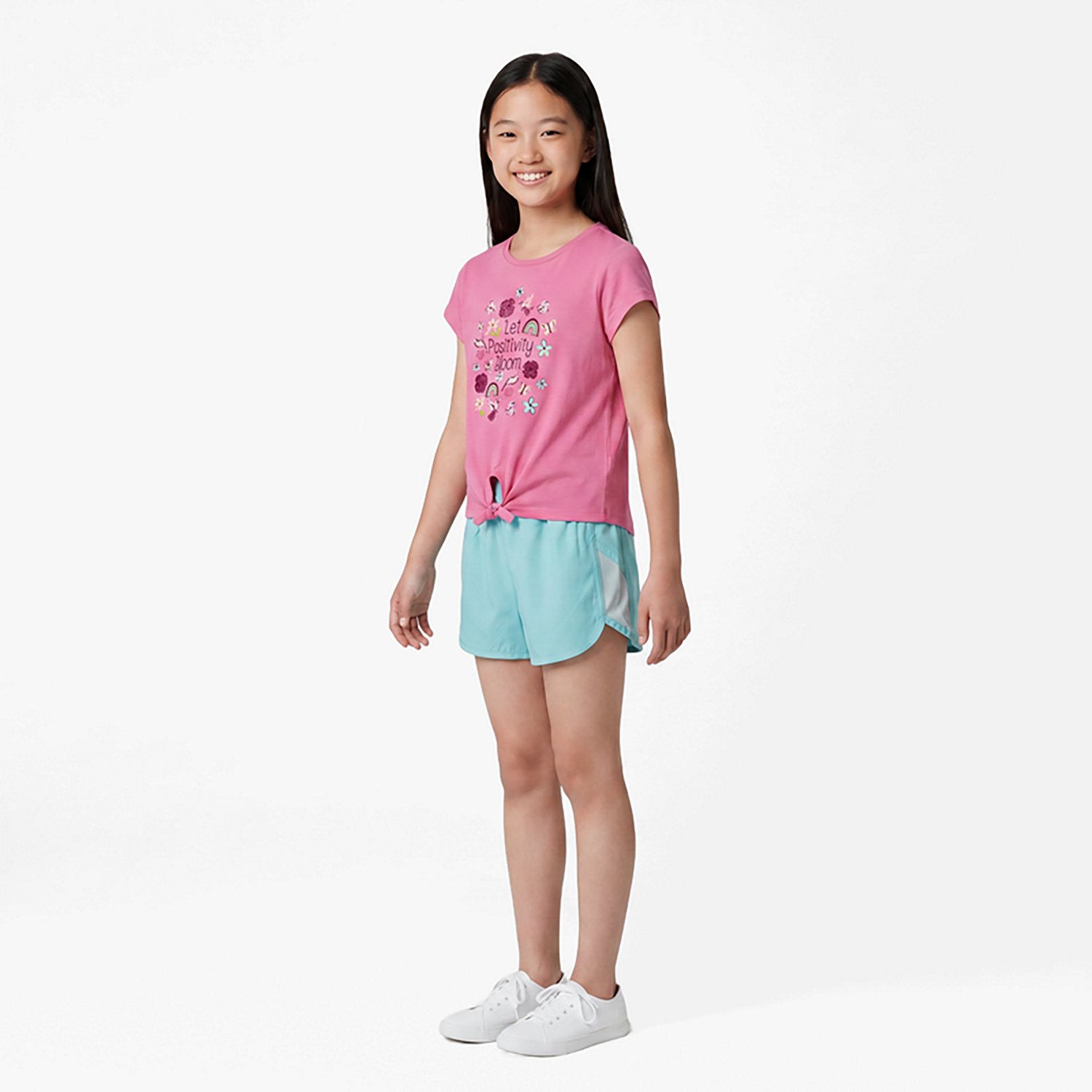 BCG Girls' 4-6X Short Sleeve Front Tie Positivity Short Set - view number 2