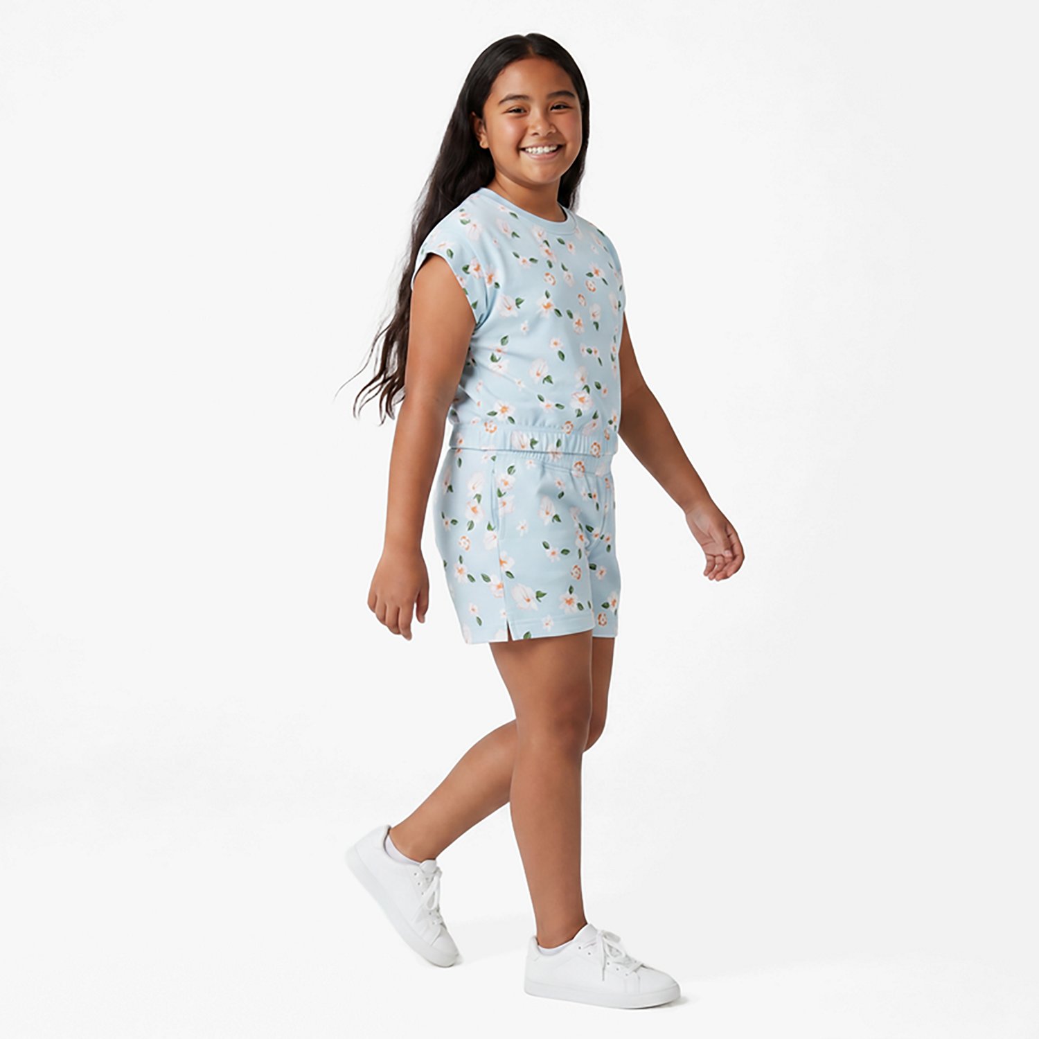 BCG Girls' 2T-4T Blue Floral Terry Short Sleeve Set - view number 2