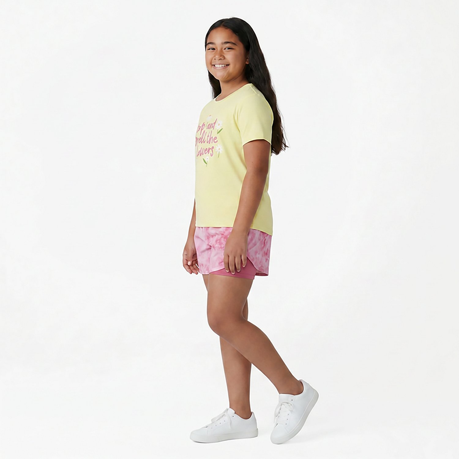 BCG Girls’ 4-6X Short-Sleeve Smell Flowers 2-in-1 Short Set - view number 2