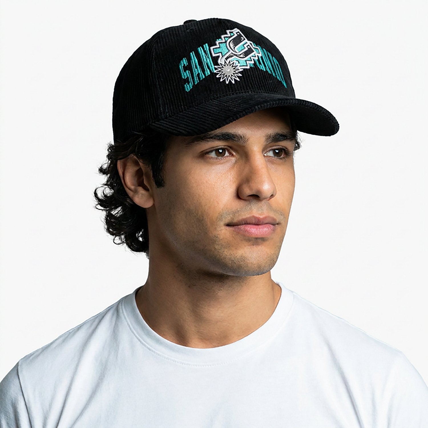 Mitchell & Ness Adults' San Antonio Spurs Arch Stamp Hardwood Classics Pro Snapback Cap