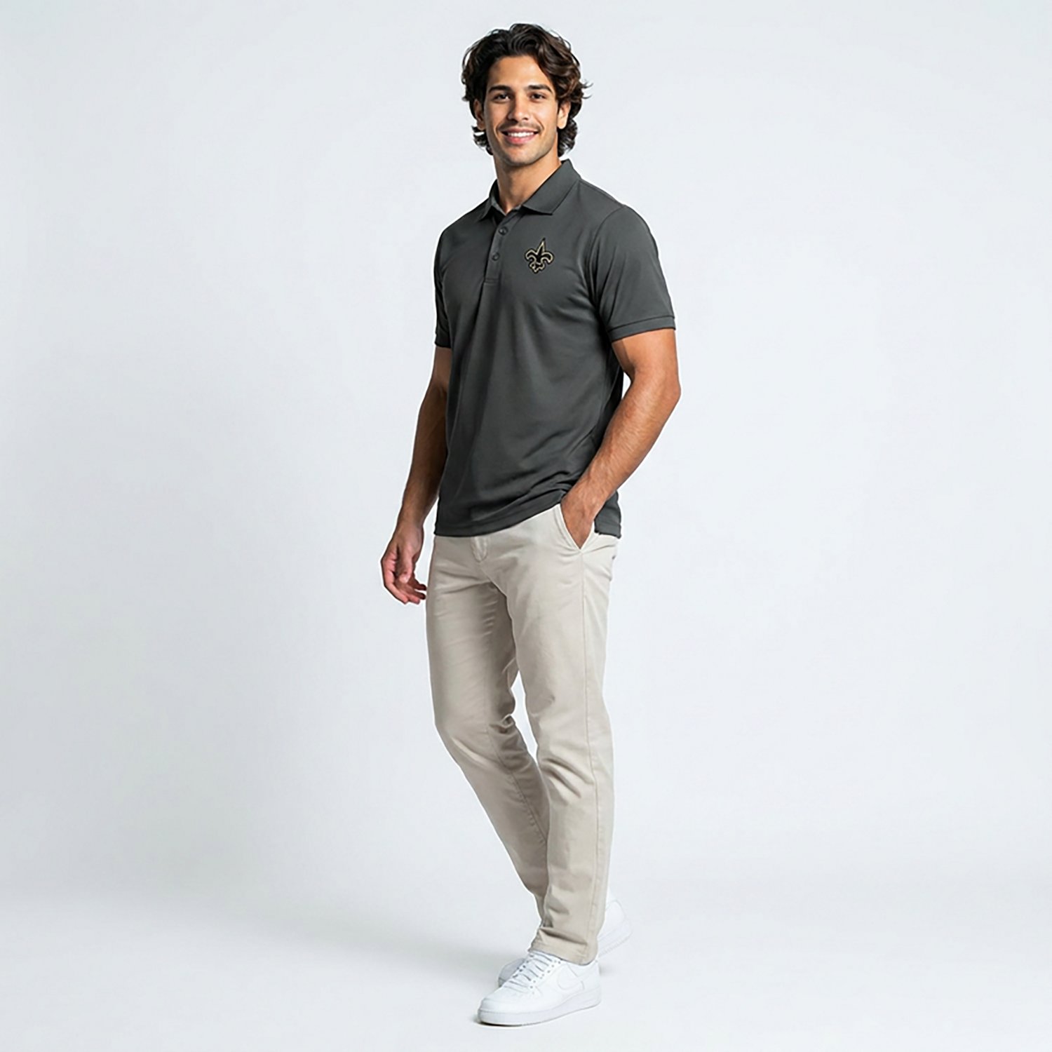 Antigua Men's Saints Night Vision Legacy Pique Polo Shirt - view number 2