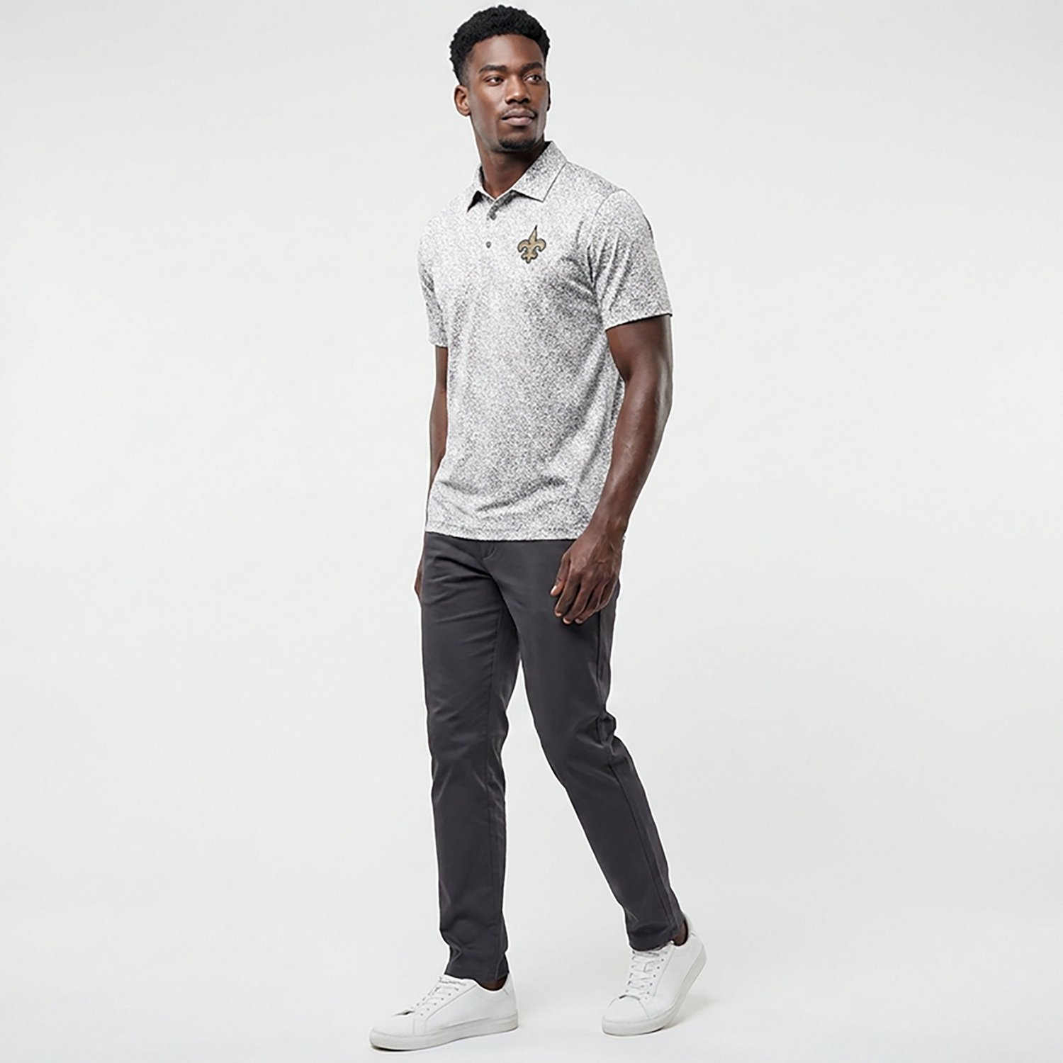 Antigua Men's Saints Field Ditsy Polo Shirt - view number 2