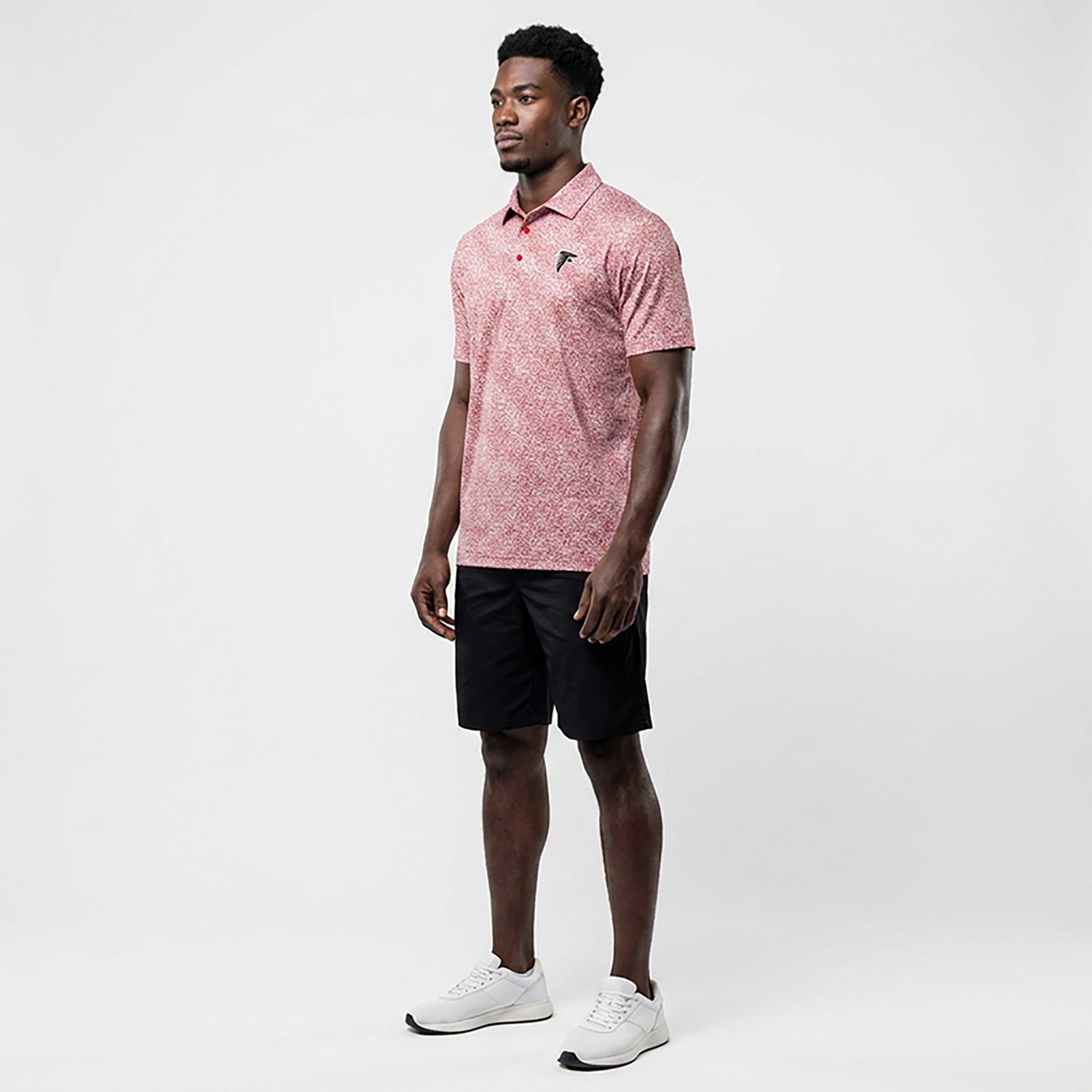 Antigua Men's Falcons Field Ditsy Polo Shirt - view number 3