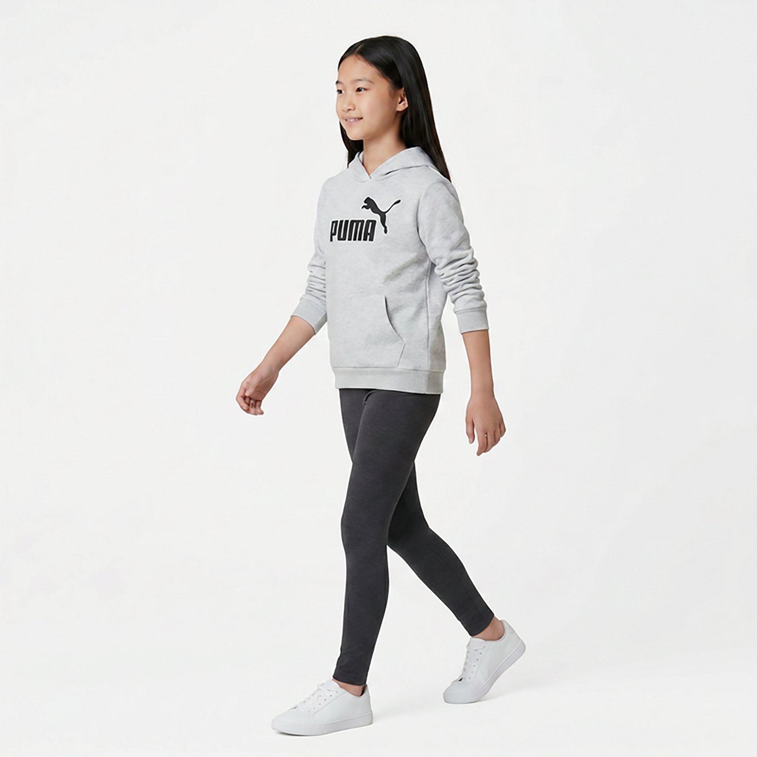 PUMA Girls’ Foundations Cotton Fleece PO Hoodie - view number 3