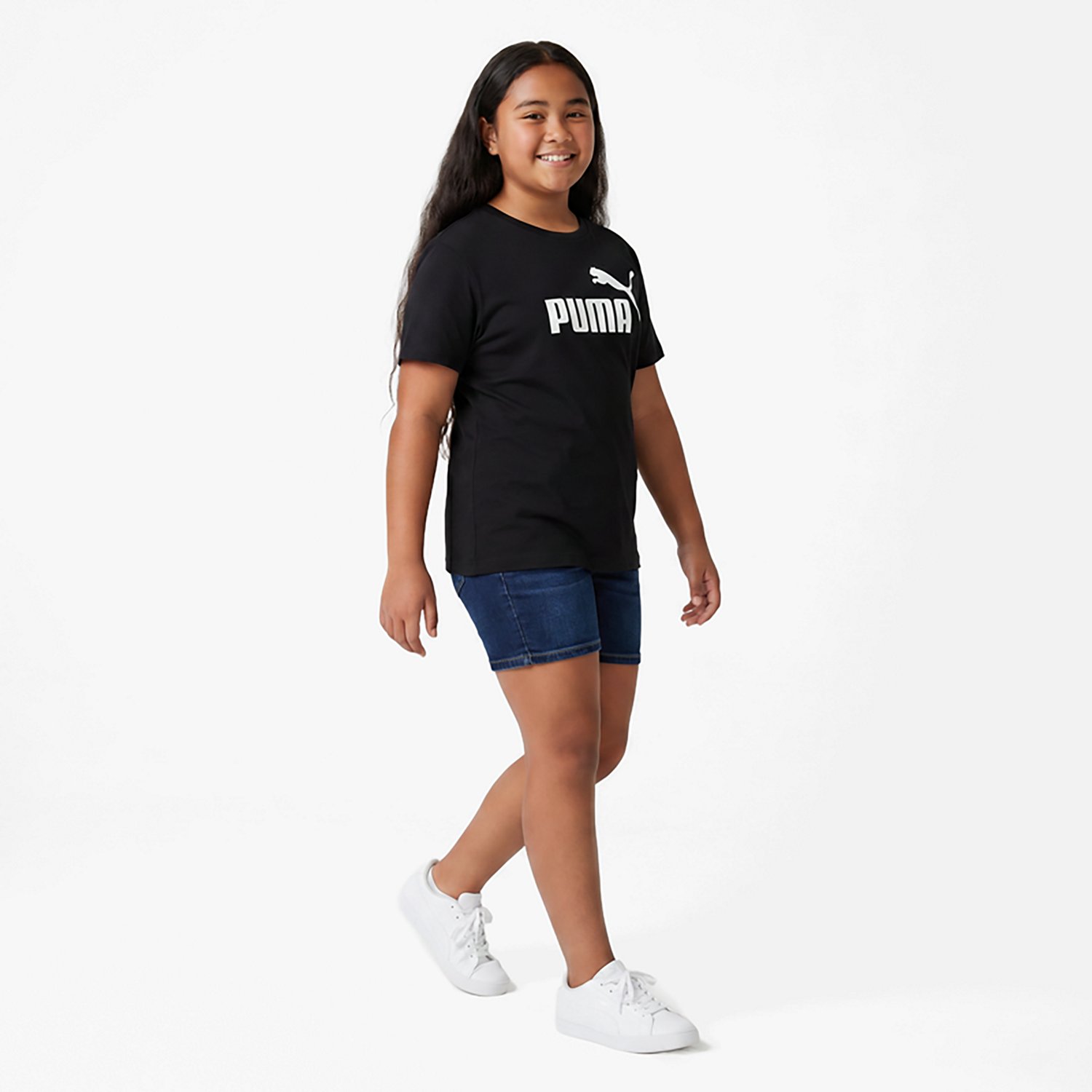 PUMA Girls’ Foundations No.1 Logo T-shirt - view number 3