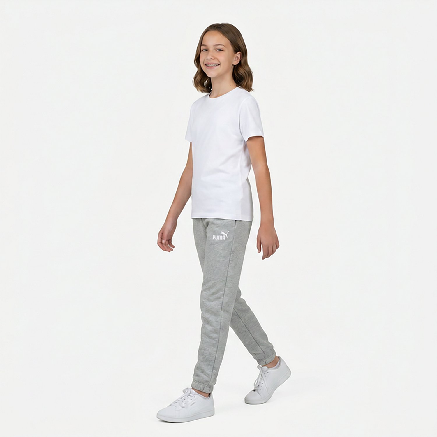 PUMA Girls’ Essential Basics Poly Fleece Joggers - view number 2