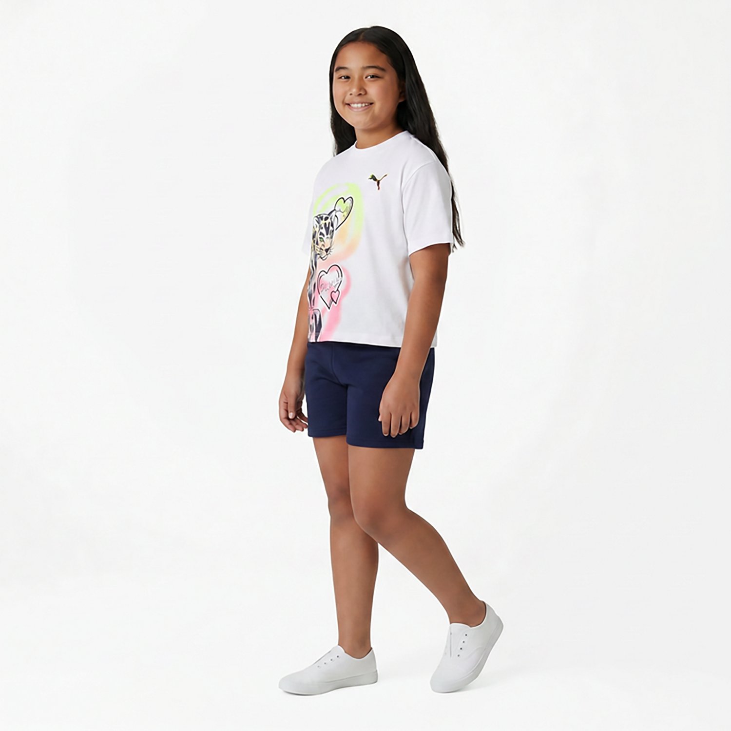 PUMA Girls’ 4-6X Airbrushed Cotton Jersey Fashion T-shirt