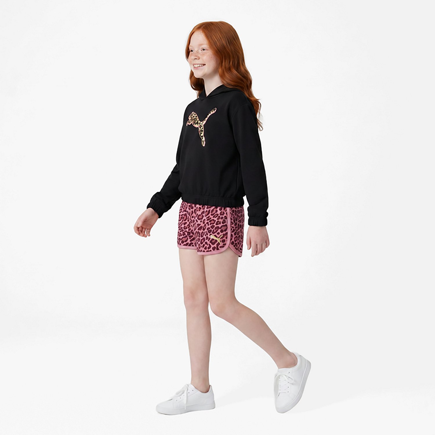 PUMA Girls’ 4-6X Poly Fleece Hoodie & Poly Tricot Short Set - view number 2