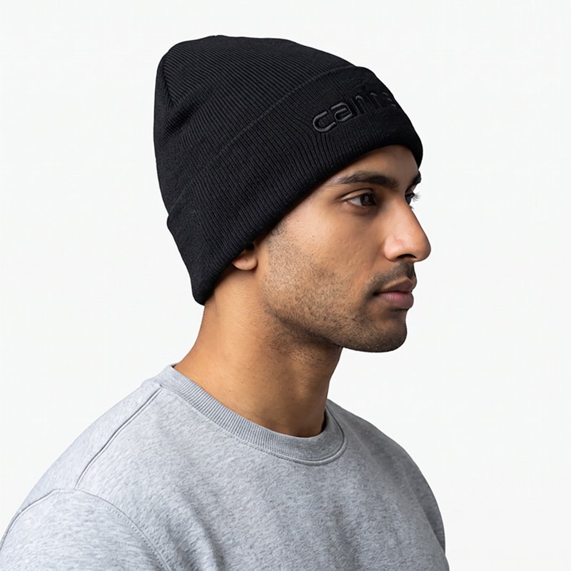 Carhartt Knit Embossed Logo Beanie - Black