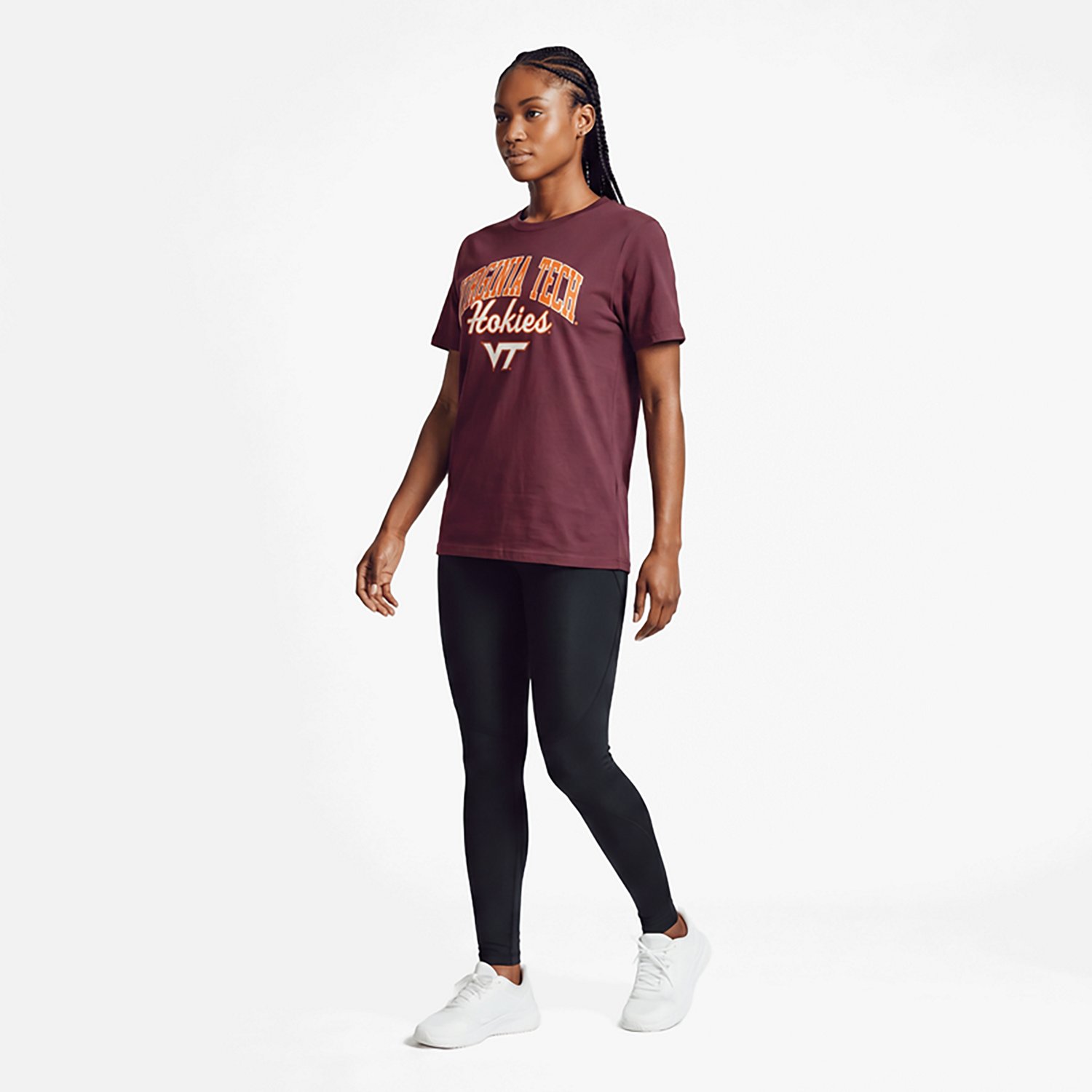 WILDCAT RETRO Women's Virginia Tech Arch Script Boxy T-shirt - view number 3