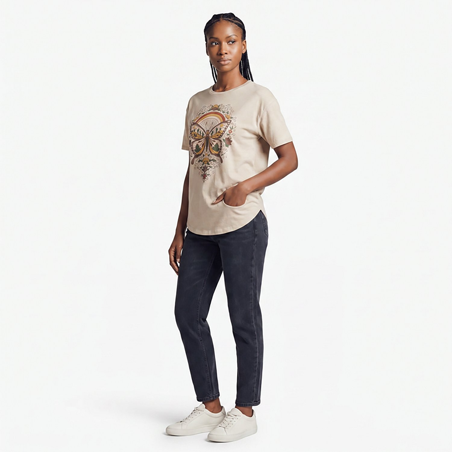 Live Outside the Limits Women's Western Butterfly Oversized Graphic T-shirt - view number 2