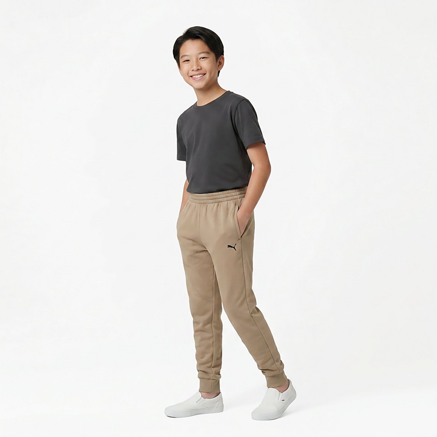 PUMA Boys’ Essentials Basics Poly Fleece Joggers