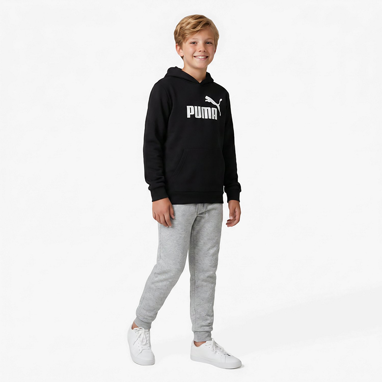 PUMA Boys’ Foundations No 1 Logo Fleece PO Hoodie - view number 3