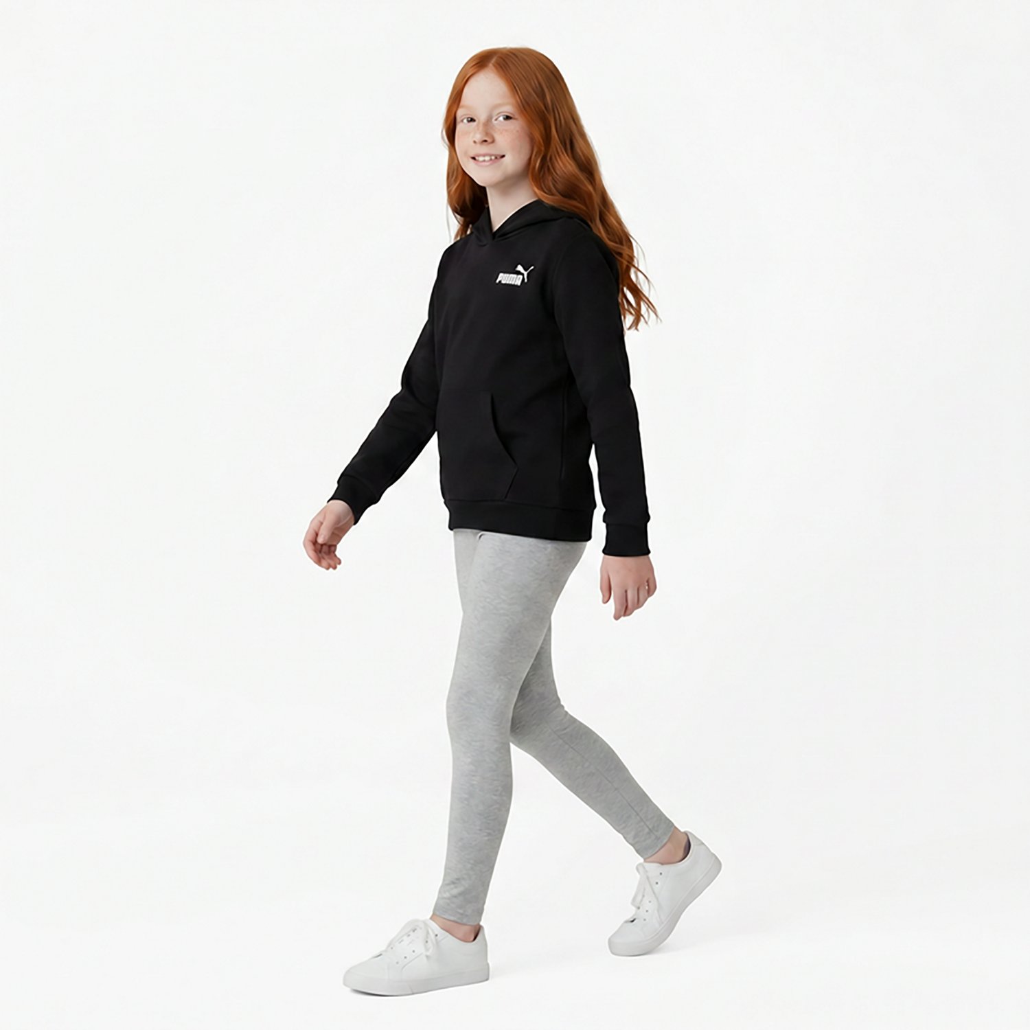 PUMA Girls’ Essential Basics Spun Poly Fleece PO Hoodie - view number 3