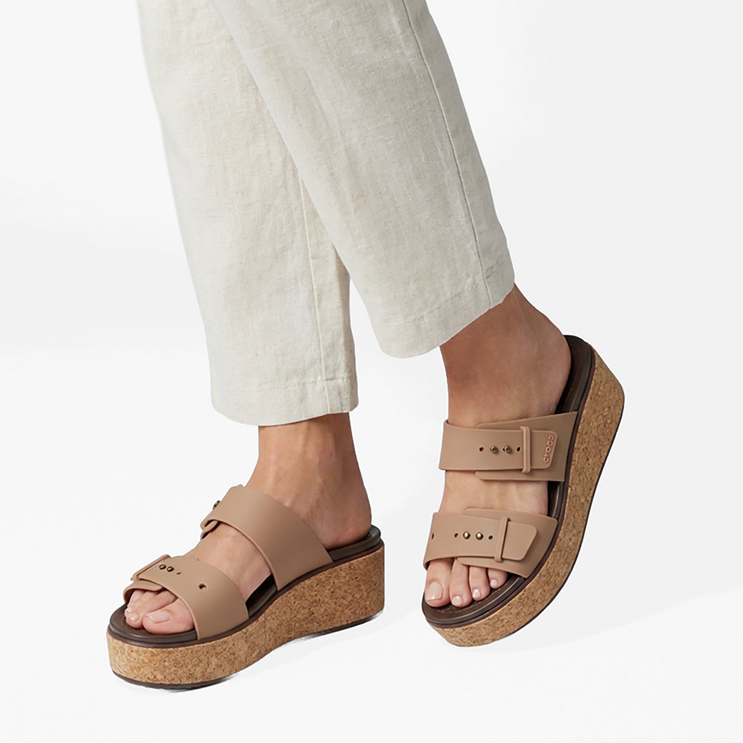 Crocs Women's Brooklyn Cork Buckle Sandals
