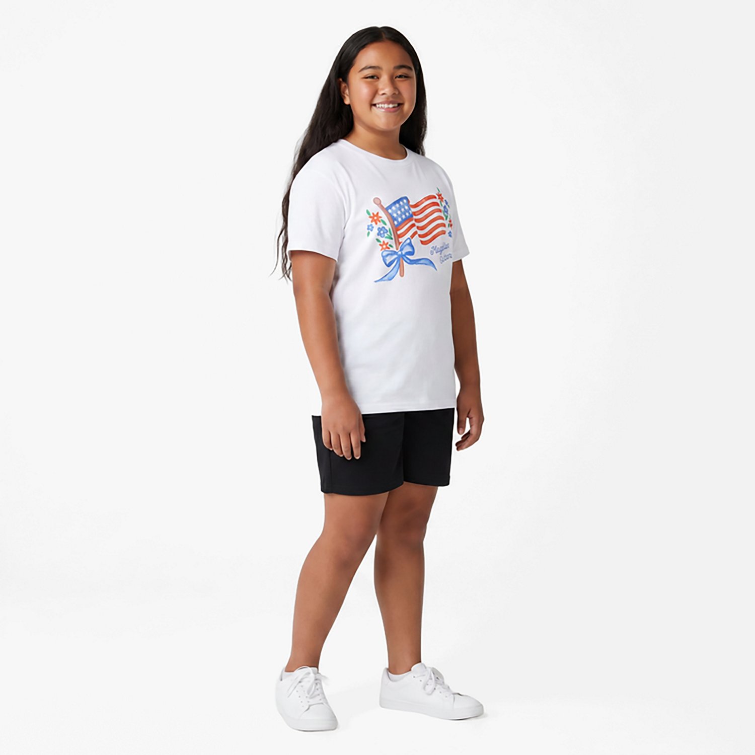 Magellan Outdoors Girls' Waving Flag T-shirt
