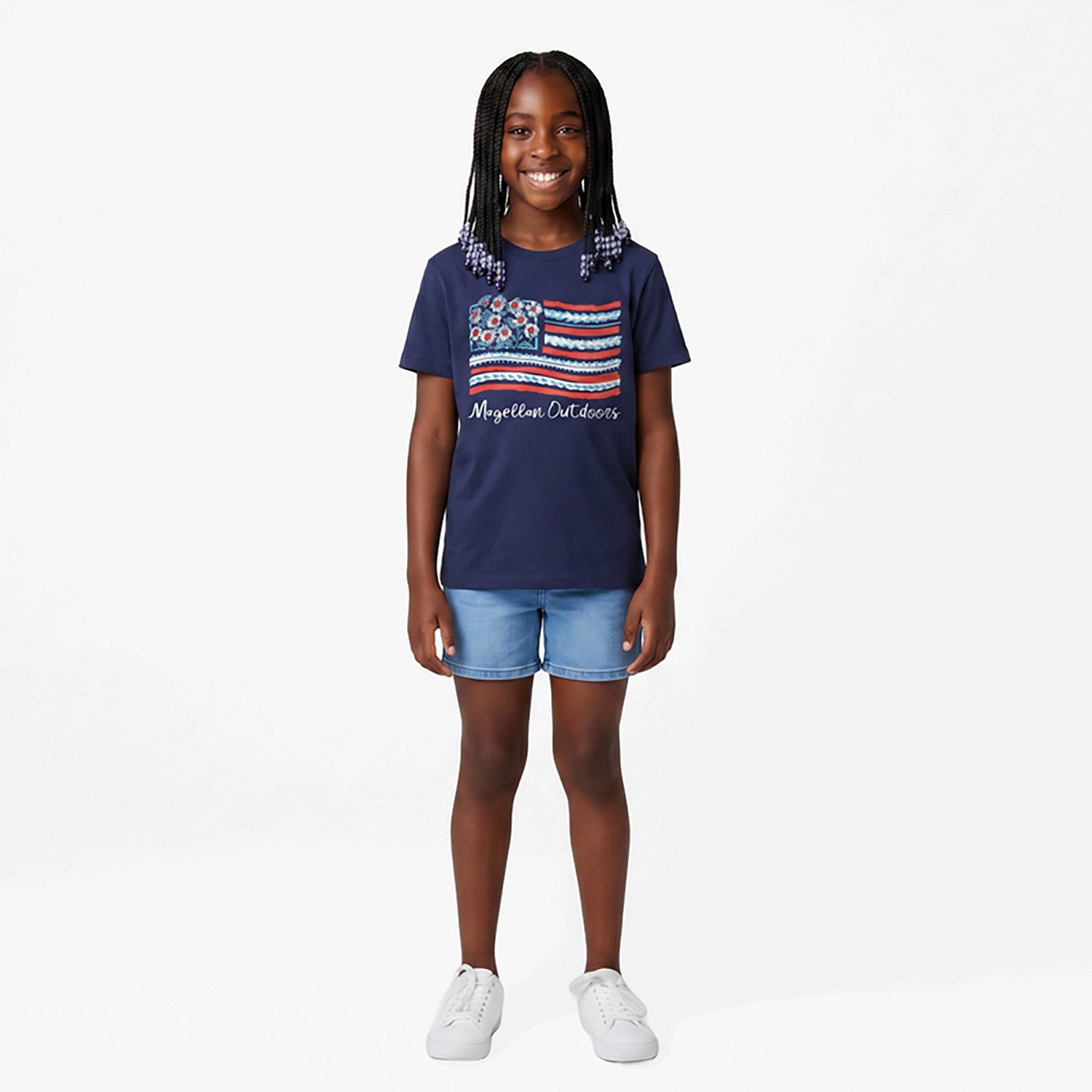 Magellan Outdoors Girls' Wildflower Aztec Flag T-shirt