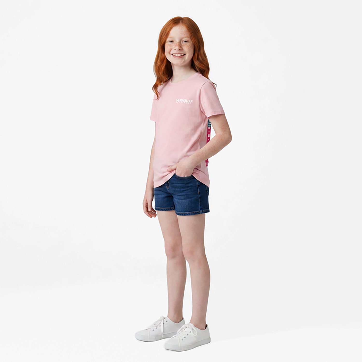 Magellan Outdoors Girls’ Paisley Flag Graphic Short Sleeve T‑Shirt