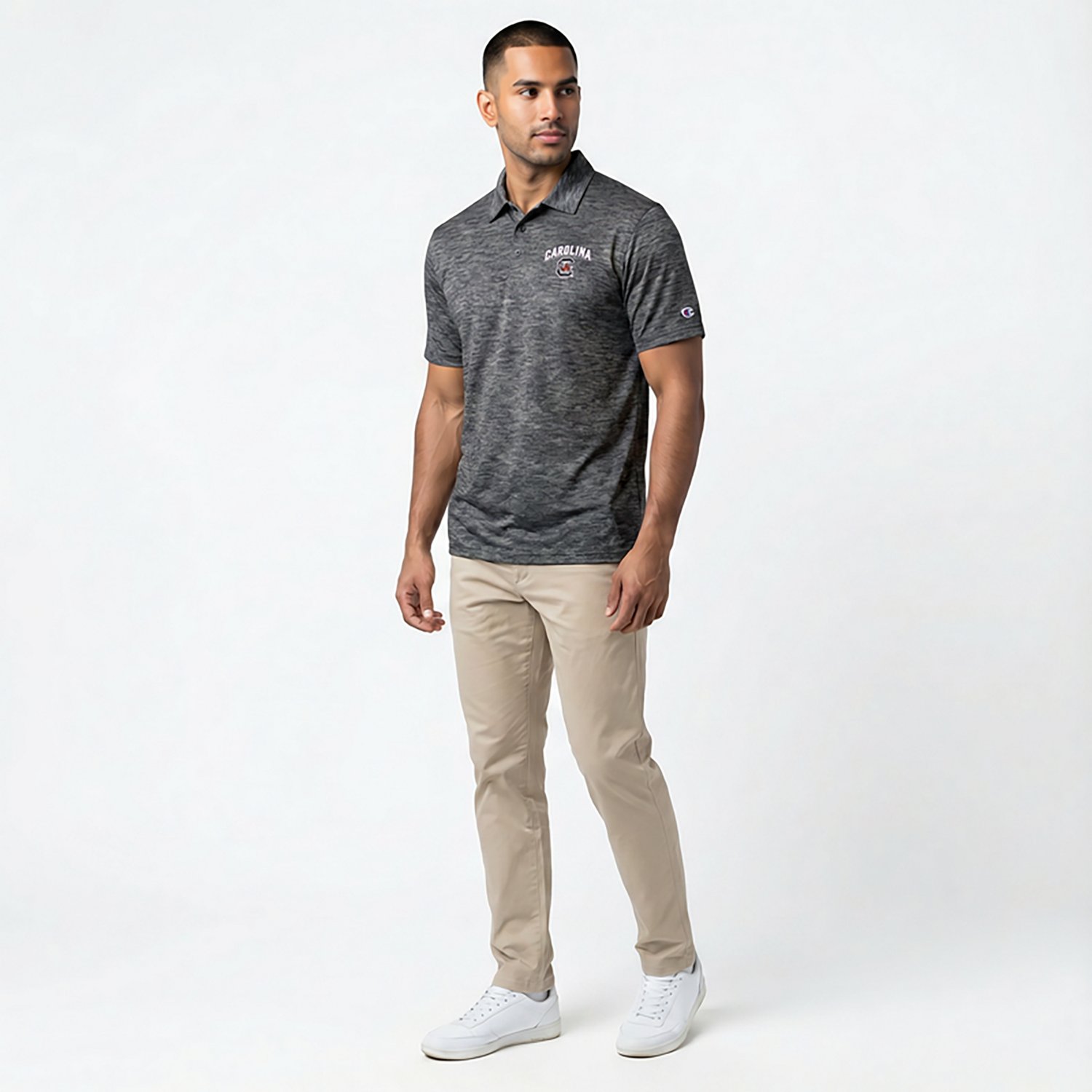 Champion Men's South Carolina Gamecocks Micro Mesh Sport Polo Shirt - view number 3