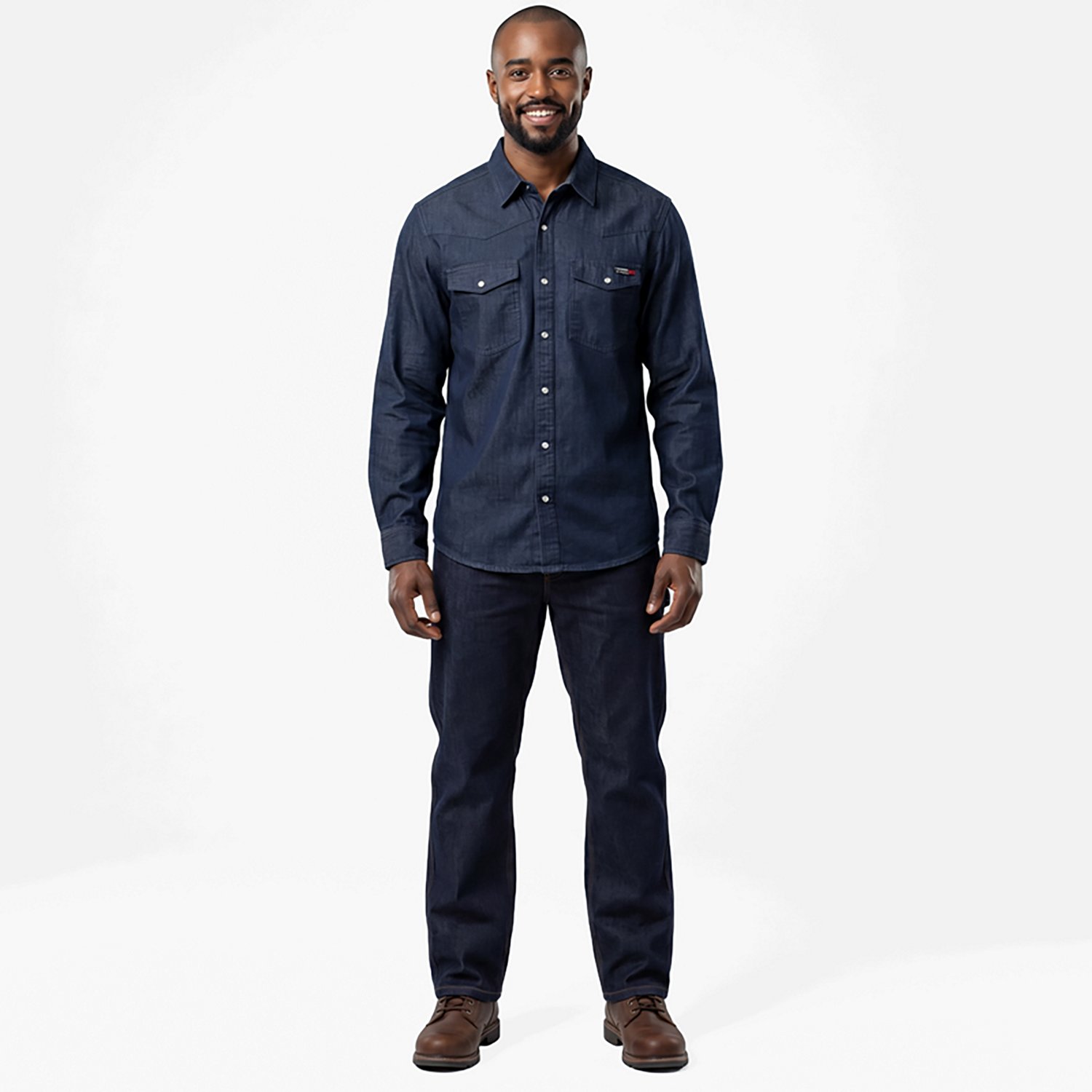 Wolverine Men's FR Long Sleeve Rancher Denim Shirt