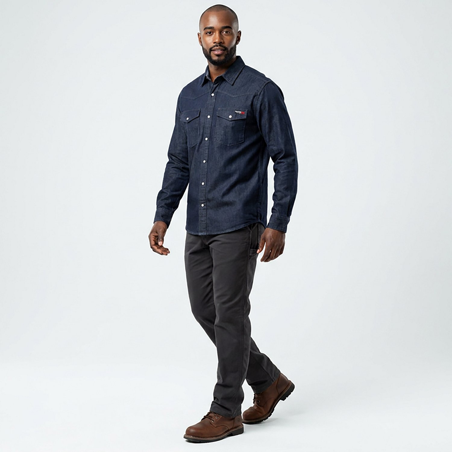 Wolverine Men's FR Long Sleeve Rancher Denim Shirt