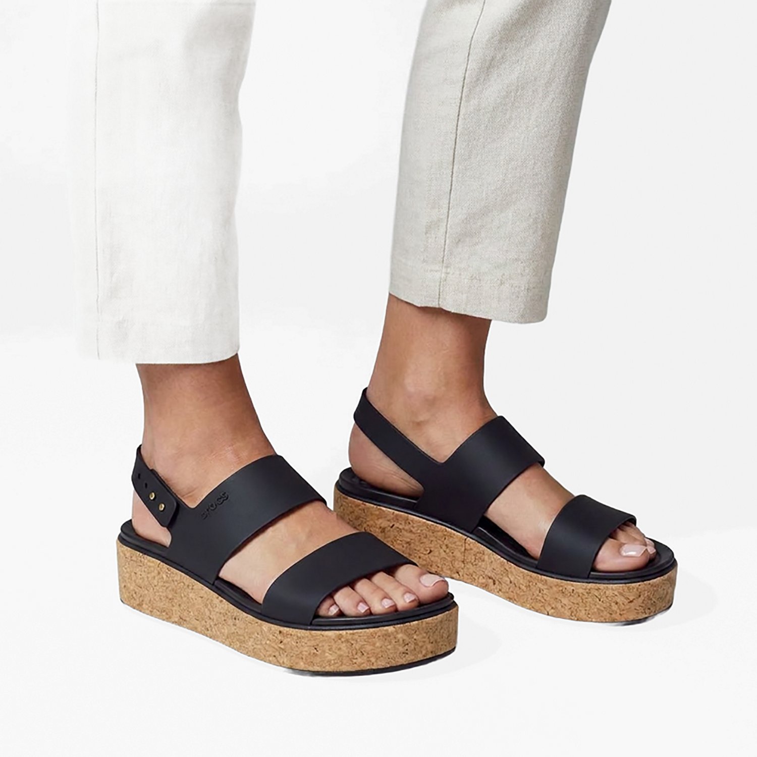Crocs Women’s Brooklyn Low Wedge Cork Sandals