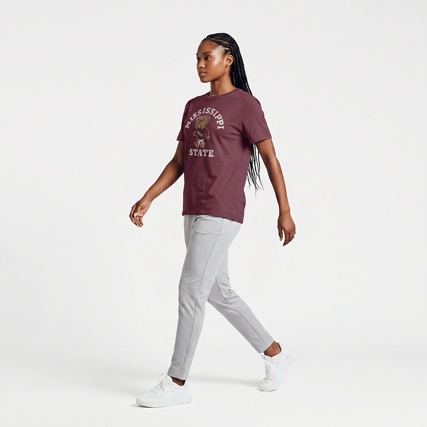Retro Brand Women’s Mississippi State University Vault Mascot Arch Boxy T-shirt - view number 3