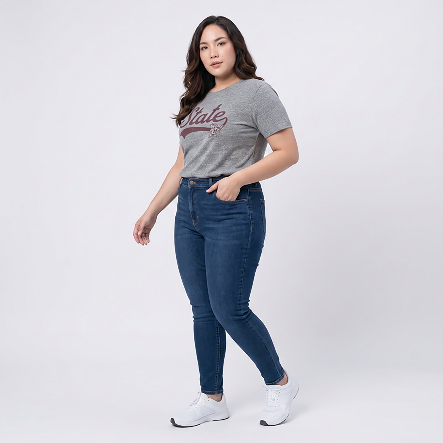 Retro Brand Women’s Mississippi State University Vault Script Boxy T-shirt - view number 3