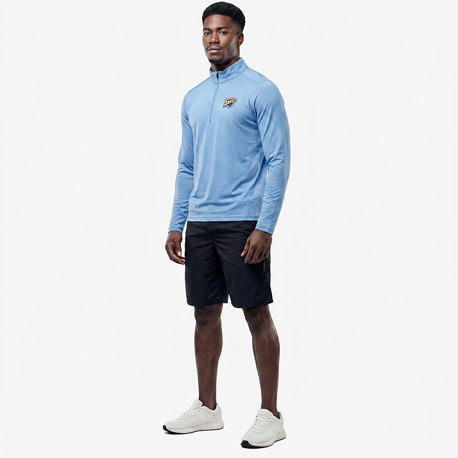 Antigua Men's Oklahoma City Thunder Tribute 1/4-Zip Pullover Top - view number 2